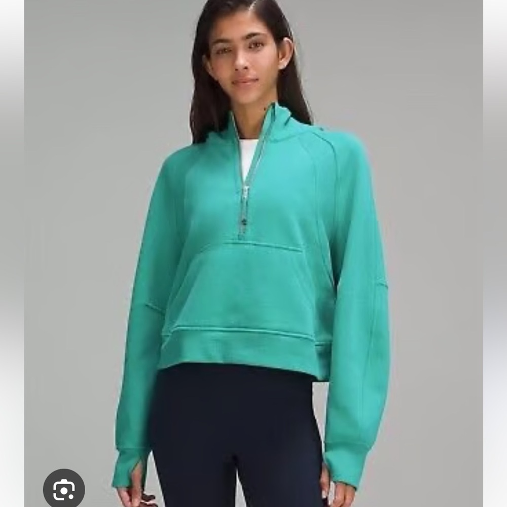 lululemon athletica Women's Oversized Scuba Half-Zip Hoodie - Kelly Green